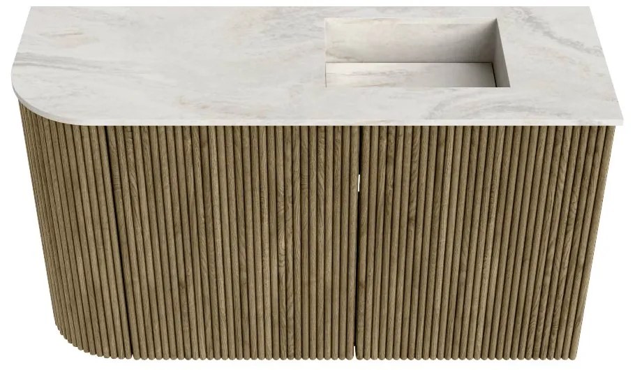 Mondiaz Joya DLux 70cm toiletmeubel ronding links dusk met wastafel faye rechts 1 kraangat ostra
