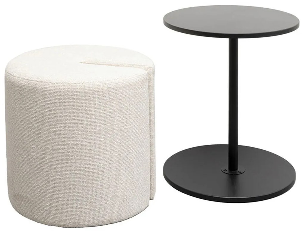 Bijzettafel Met Ronde Poef - 46 X 46cm.