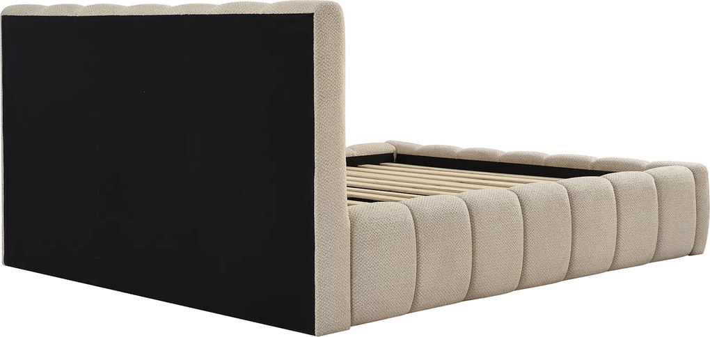 Teddy Boucle Bedframe Met Strepen 160 X 200 Cm
