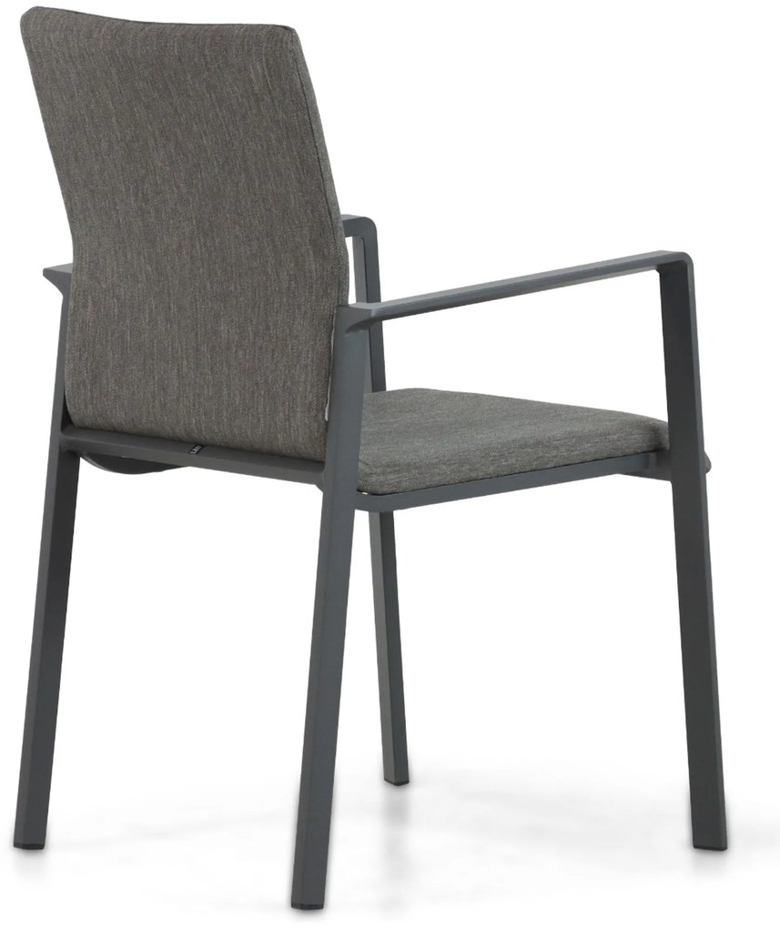 Tuinstoel stapelbaar Aluminium/textileen Grijs-antraciet Lifestyle Garden Furniture Rome