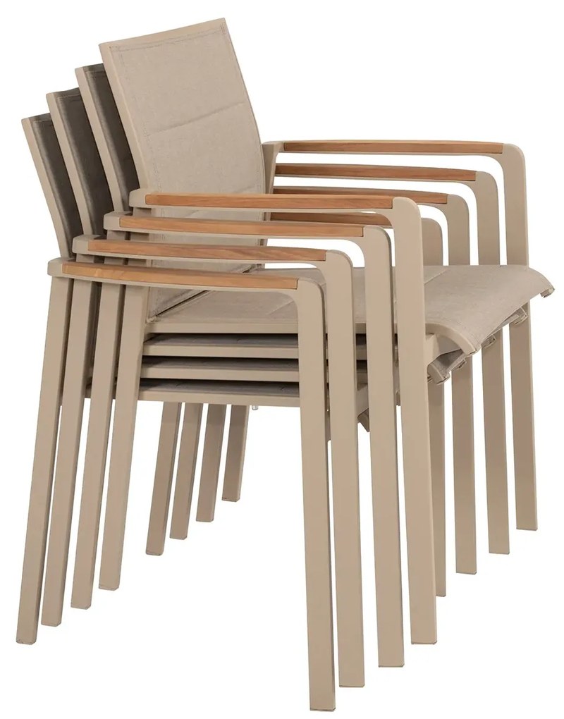 Taste by 4 Seasons Cortina stapelbare tuinstoel Latte Tuinstoel   beige weerbestendig