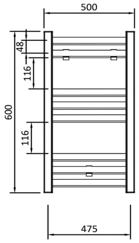 Eastbrook Velor handdoekradiator 50x60cm aluminium 266W antraciet