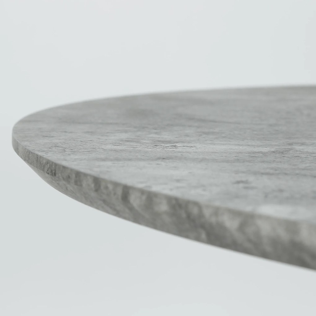 Ronde eettafel 'Nola' 120 cm, 3D-betonlook, kleur grijs