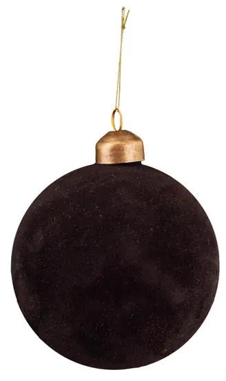 Kerstbal velours - zwart - ⌀8 cm