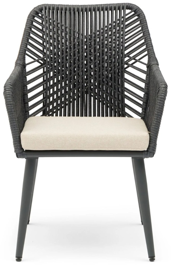 Tuinset 6 personen 240 cm Aluminium/rope Grijs Coco Vedra/Weave