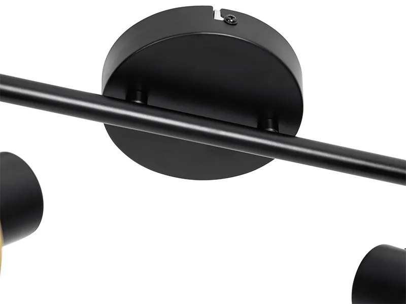 Industriële spot zwart met goud 2-lichts - Kayden