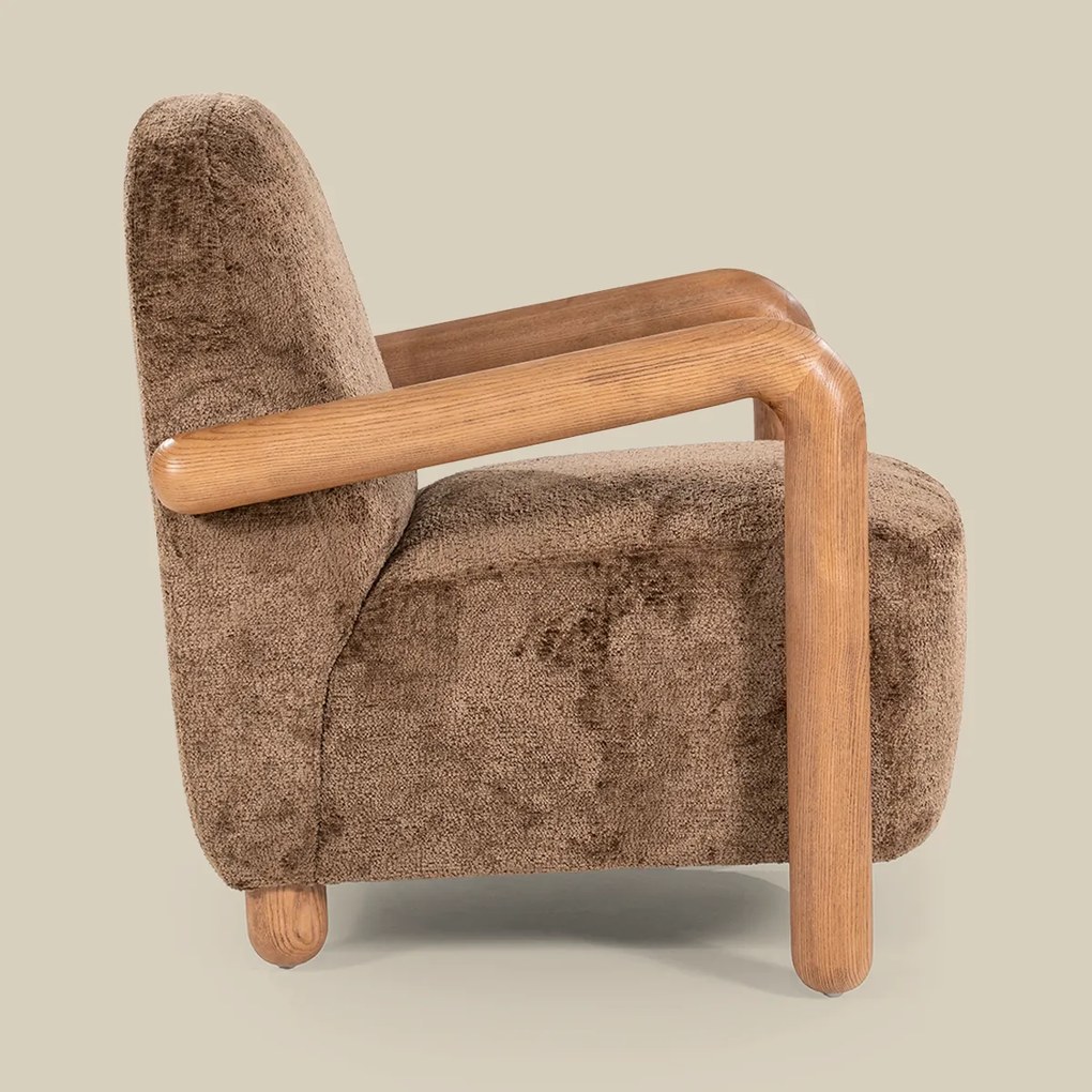 Fauteuil Met Hout Bruin