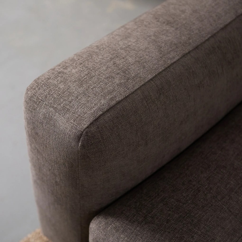 PEPP Interiors Oreo Bruine Bank Hoge Poot Chaislongue Rechts