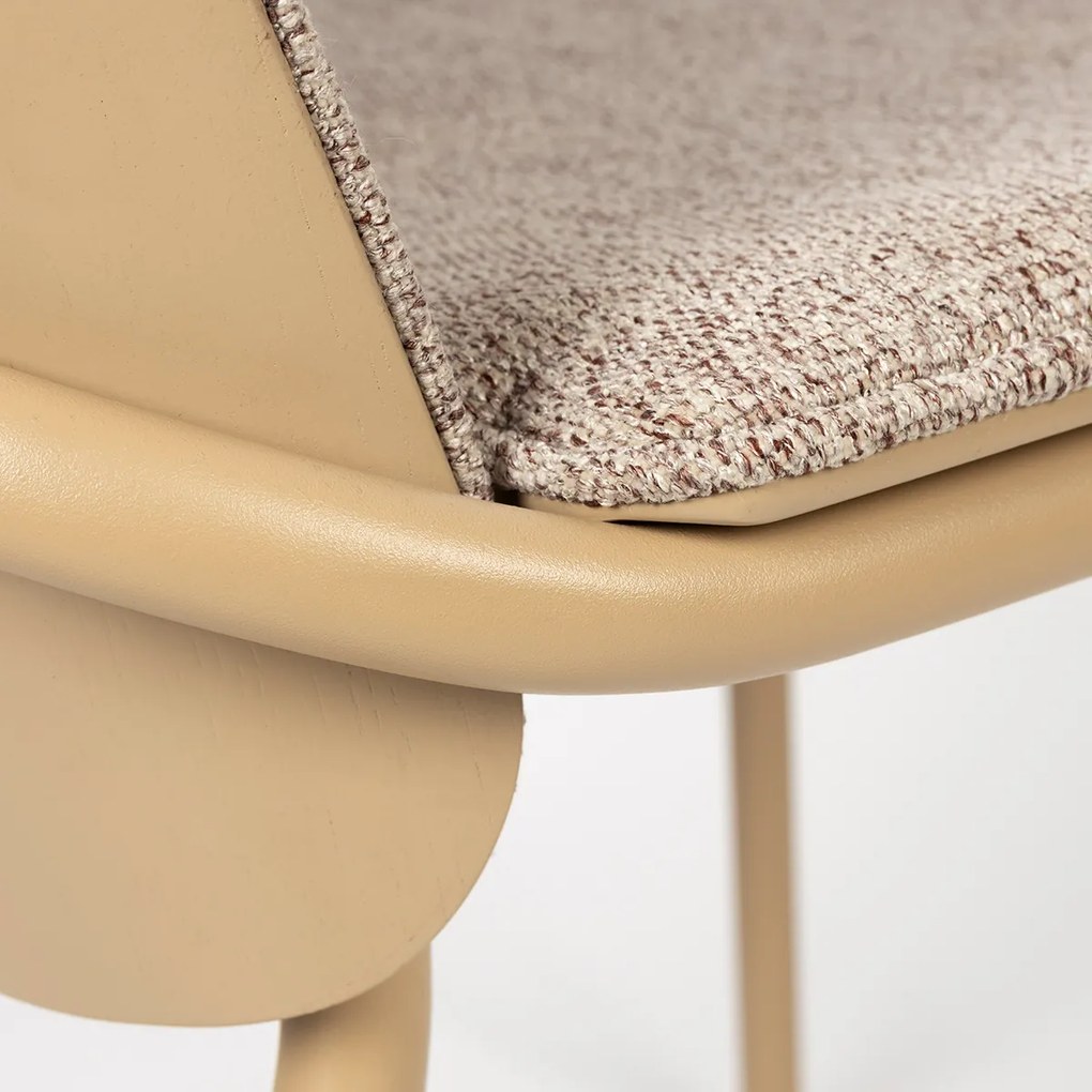 Zuiver Clip Moderne Eetkamerstoel Buisframe Beige