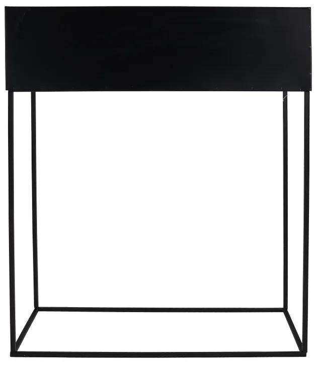 Bloembak metaal - zwart - 50x20x65 cm