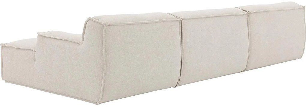 Goossens Excellent Bank Sens wit, stof, 1,5-zits, urban industrieel met chaise longue rechts
