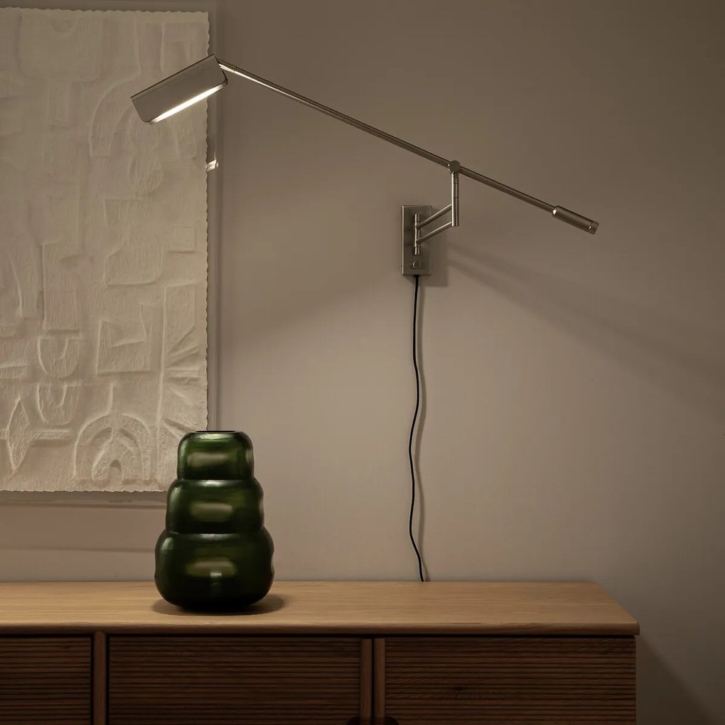 Scharnierende wandlamp, satijn nikkel, Phili