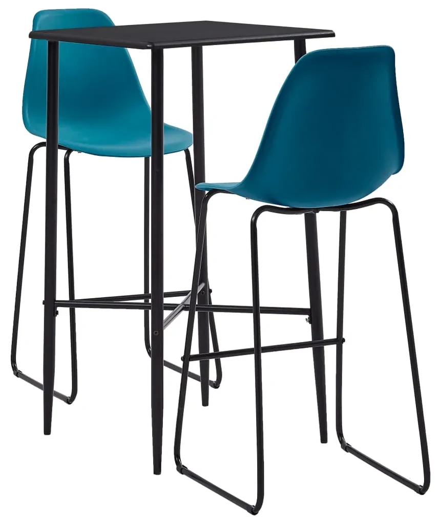vidaXL 3-delige Barset kunststof turquoise