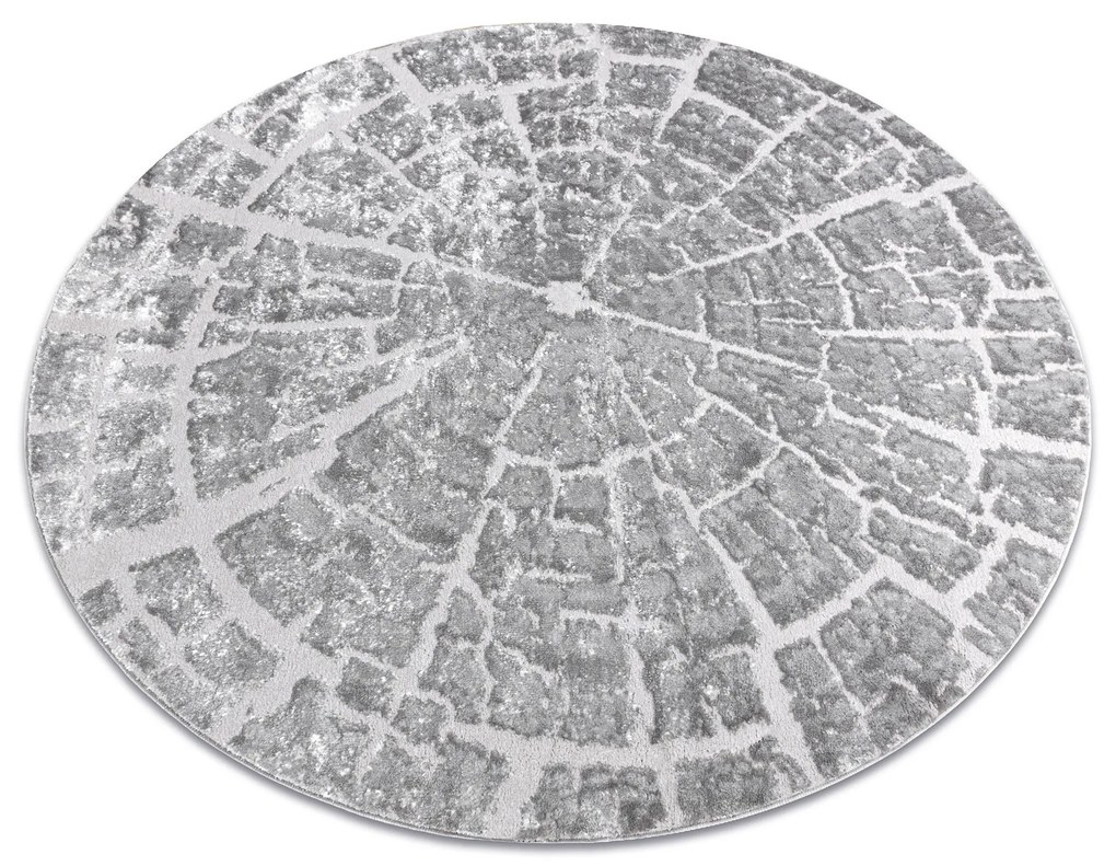 Tapijt MEFE modern  Rond ,  6185 Boomstam , boom , Structureel,  twee poolhoogte , grijskleuring