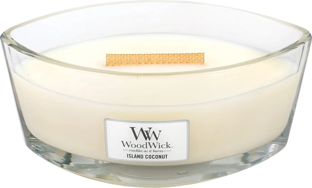 WoodWick geurkaars - Ellipse HearthWick Flame - Island Coconut