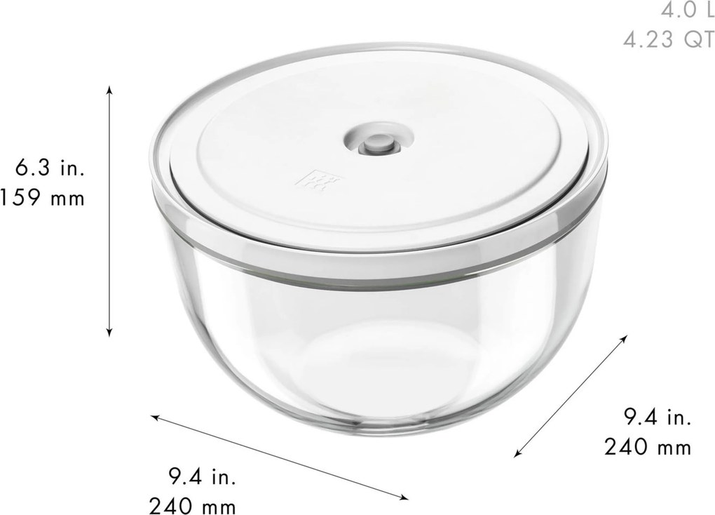 ZWILLING Fresh & Save BOWLS Vacuümkom L / 24 cm, Glas, Transparant - Fresh & Save BOWLS - ZWILLING