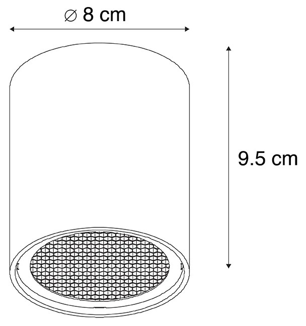 Design opbouwSpot / Opbouwspot / Plafondspot zwart GU10 50mm - Tubo Honey Design GU10 cilinder / rond Binnenverlichting Lamp