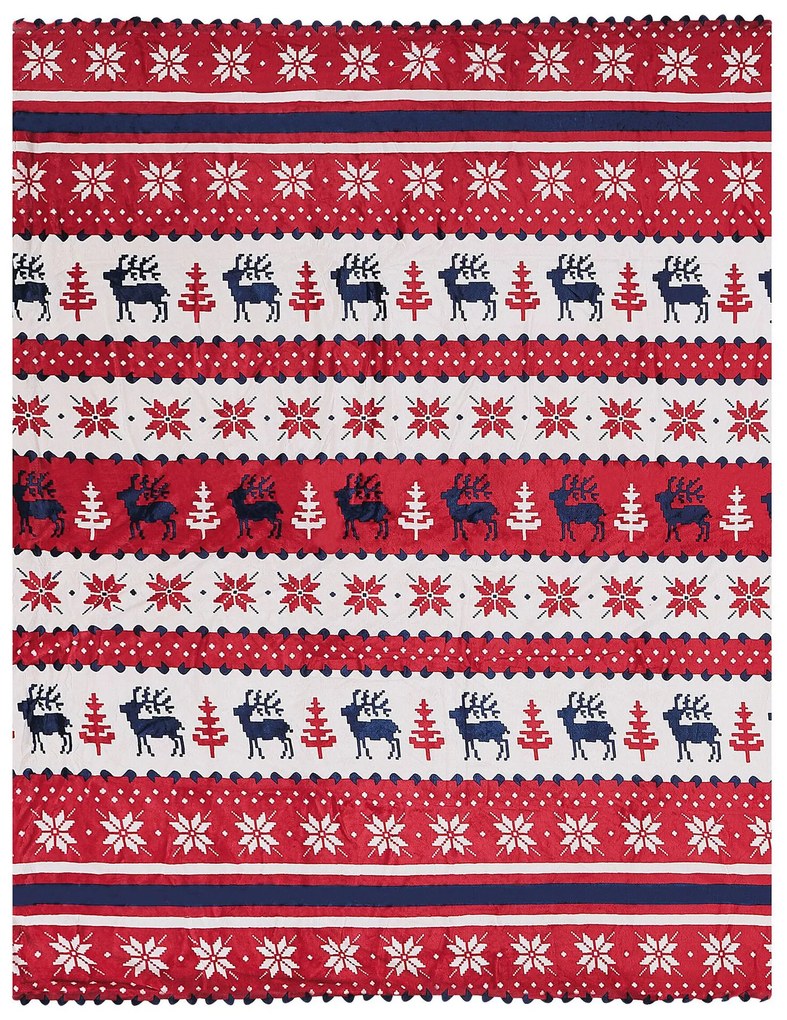 Plaid kerstmotief rood/blauw 150 x 200 cm REKA Beliani