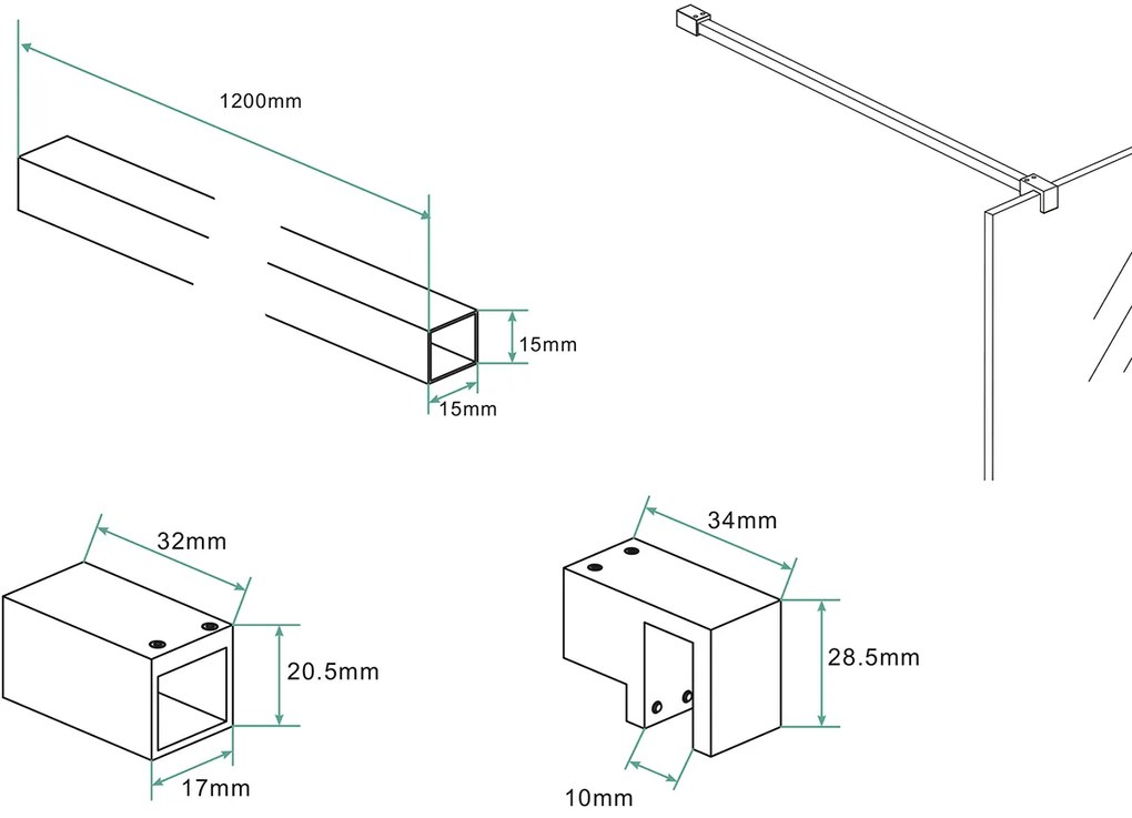 Mueller Slimline stabilisatiestang 120cm geborsteld brons