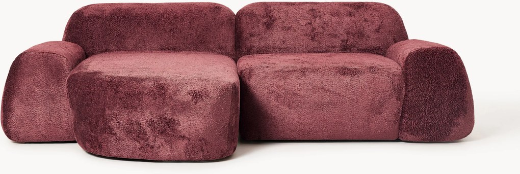 Modulaire teddy-bouclé hoekbank Wolke (3-zits)