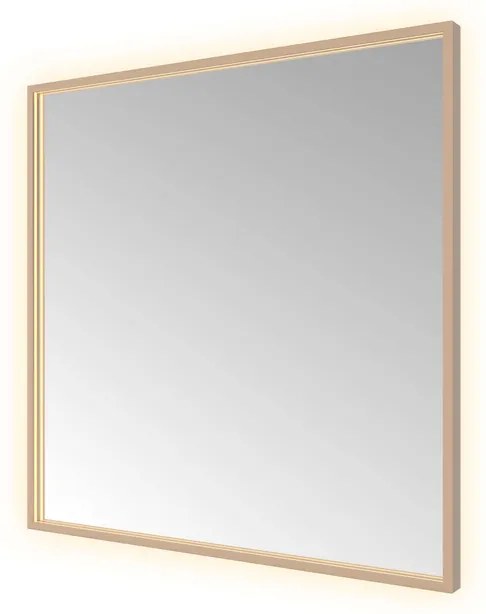 Hotbath &MORE Spiegel direct en indirect LED color changing spiegelverwarming met afstandsbediening Geborsteld koper PVD SQU80BCP