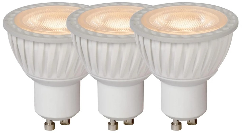 Lucide Bulb dimbare LED lamp 3000K GU10 5W 5cm wit - set van 3