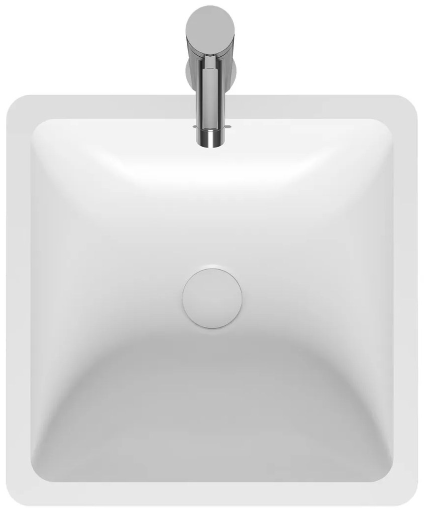 Riho Avella waskom solid surface vierkant wit mat
