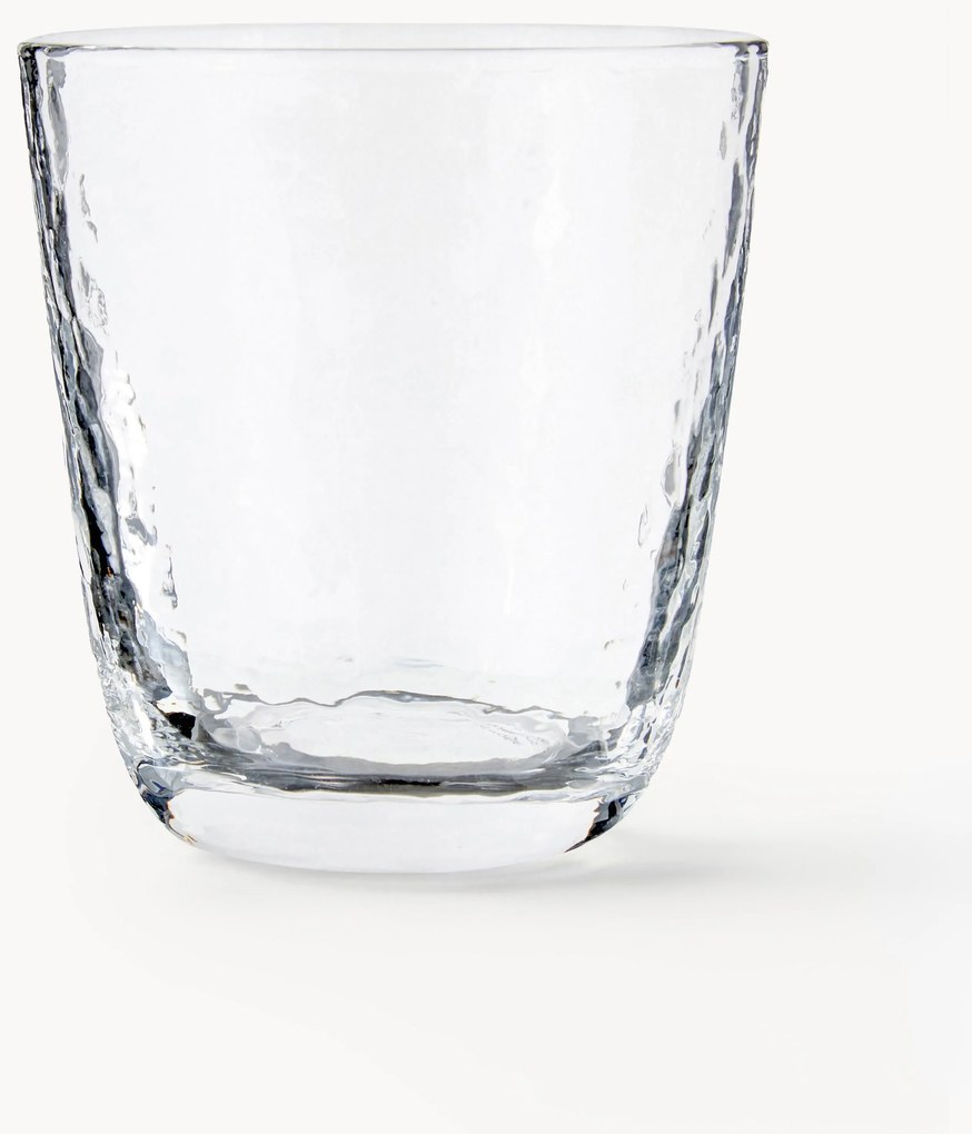 Mondgeblazen waterglazen Hammered, 4-delig