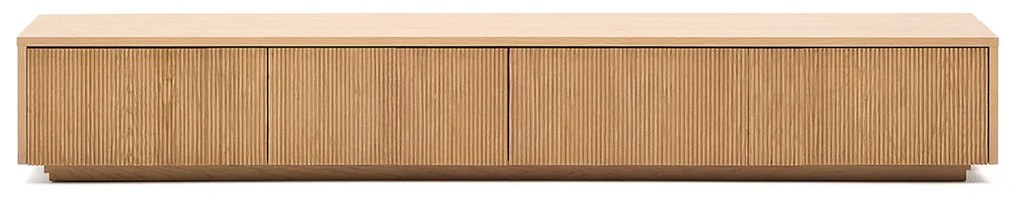 Kave Home Helvine Laag Tv-meubel Eiken Met Ribbels - 200x40x30cm.
