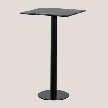 Vierkante Hoge Barkruktafel 60x60 Cm In Rocher Marmer Marmer Nero Marquina & Zwart - Sklum