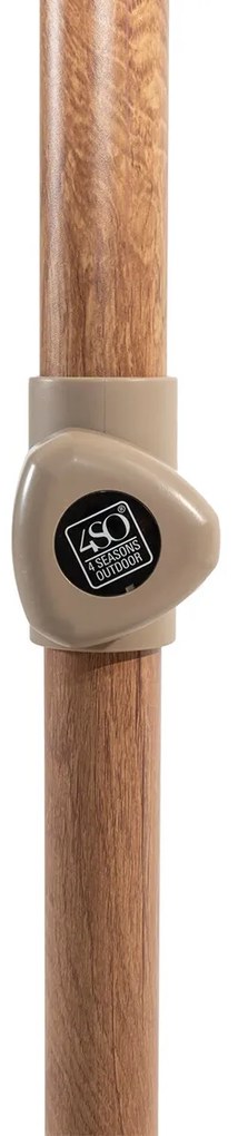 4 Seasons Azzurro stokparasol Ø300 cm sand solefin - houtlook frame