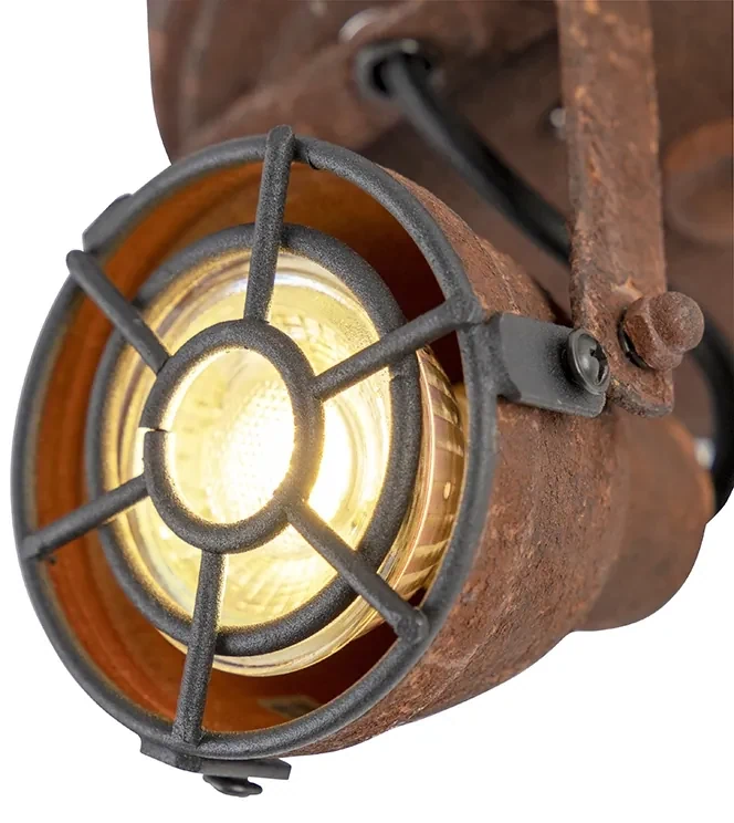 Industriële Spot / Opbouwspot / Plafondspot roest 2-lichts - Sorra Industriele / Industrie / Industrial GU10 rond Binnenverlichting Lamp