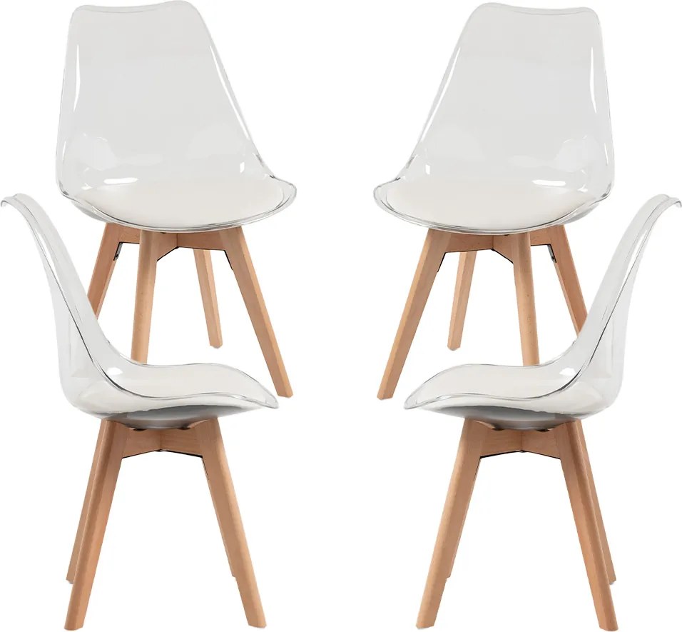 Set 4 Synk Transparante Zitting Stoelen