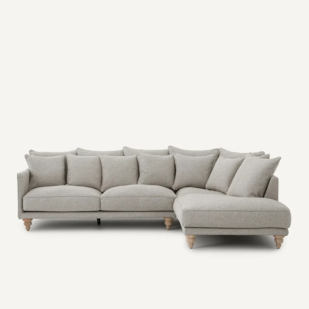 Hoekbank van viscose met structuur en linnen, LAZARE