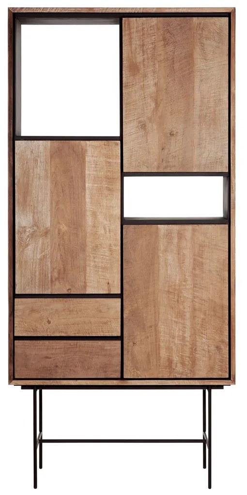 DTP Home Metropole Hoge Teak Kast Met Vakken - 100x40x210cm.