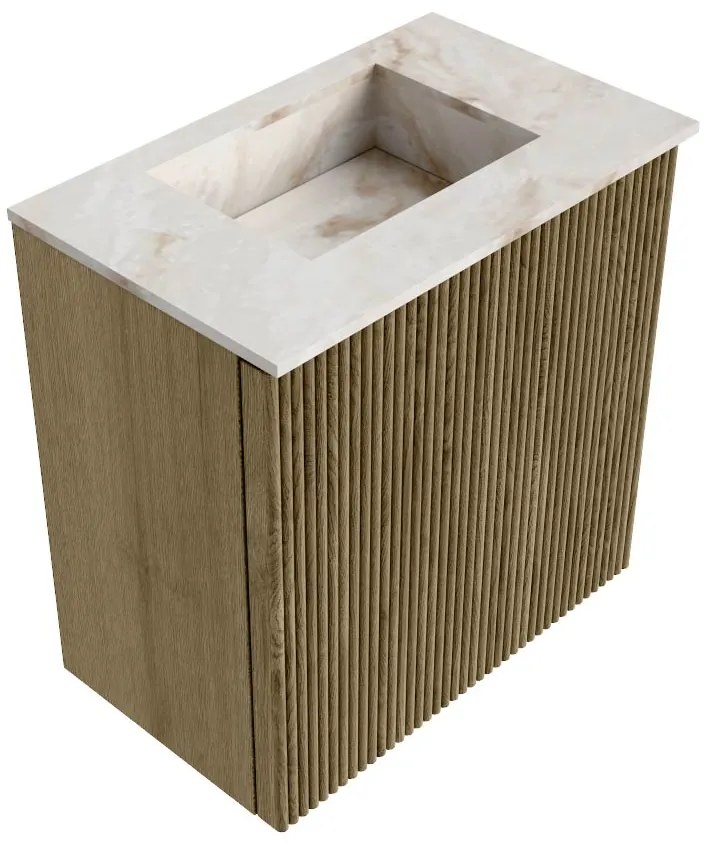 Mondiaz Joya DLux 40cm toiletmeubel dusk met wastafel faye midden zonder kraangat frappe