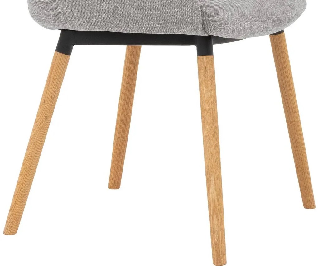 Goossens Eetkamerstoel Hera grijs stof met armleuning, modern design
