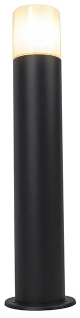 Buitenlamp zwart met opaal witte kap 50 cm - Odense