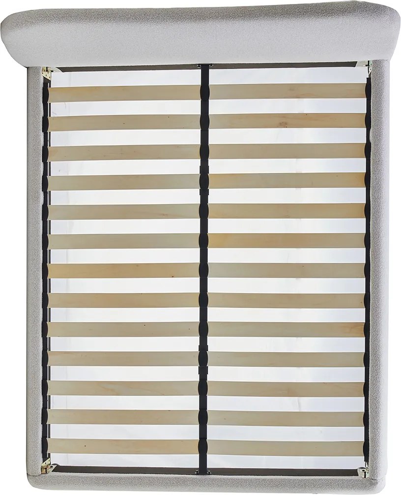 Bedframe Creme Stof Met Organisch Hoofdbord 180x200 Cm