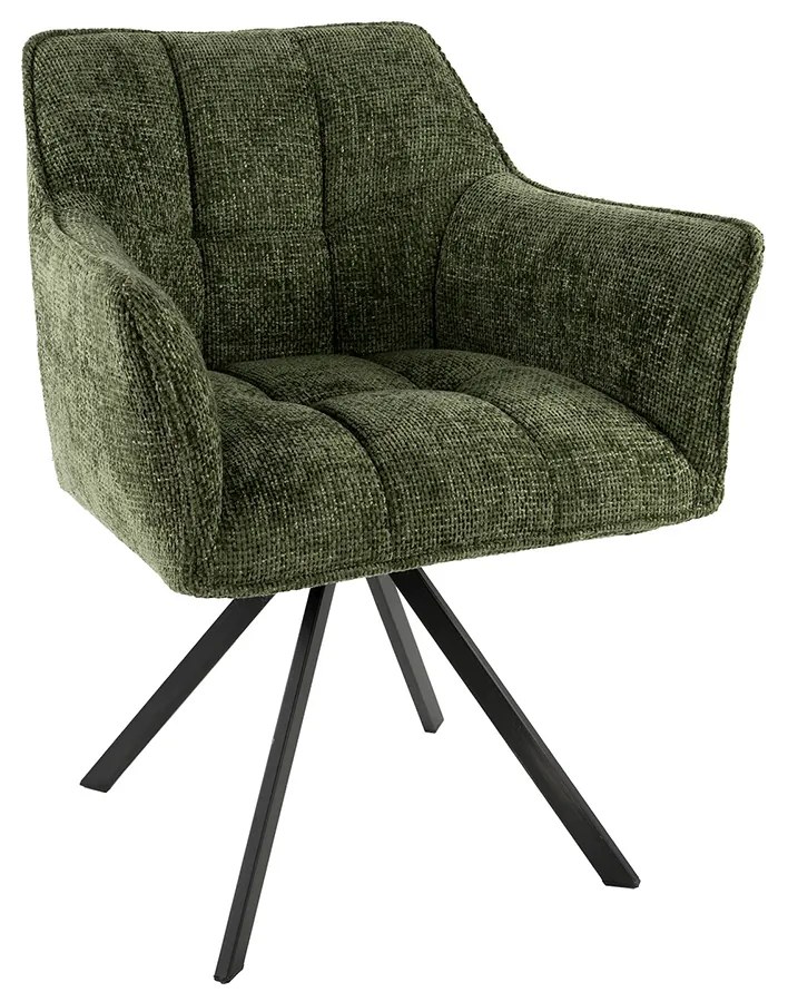 Velvet Eetkamerstoel Draaibaar Groen