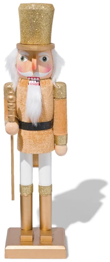 HEMA Notenkraker 36cm Hout Goud (goud)