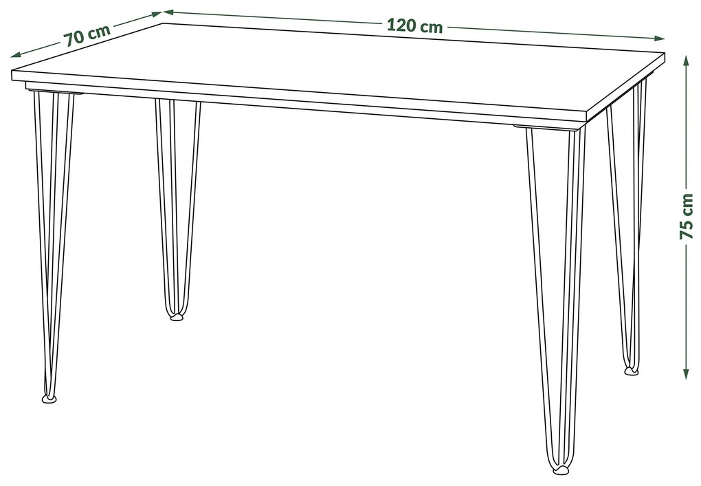 HAIRPIN eiken artisan / beige, loft tafel voor keuken, eetkamer en woonkamer