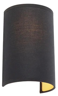 Moderne wandlamp zwart en goud - Simple Drum