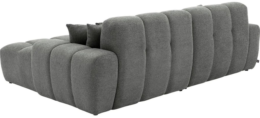 Goossens Excellent Bank Kubus - 30 X 30 Cm Stiksel grijs, stof, 1,5-zits, modern design met chaise longue rechts