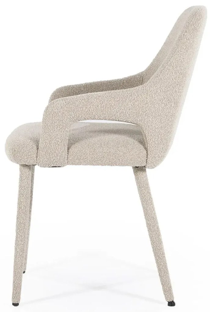 By-Boo Fika Scandinavische Eetkamerstoel Met Armleuning Taupe