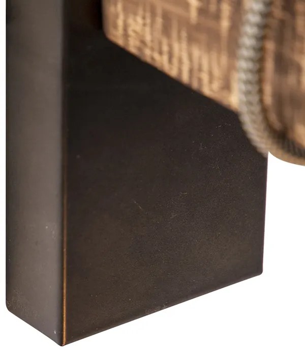 Smart industriële wandlamp zwart met hout incl. wifi G95 - Gallow