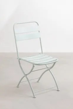 Set Van 4 Opvouwbare Eetkamerstoelen In Staal Janti Ijsberg - Sklum