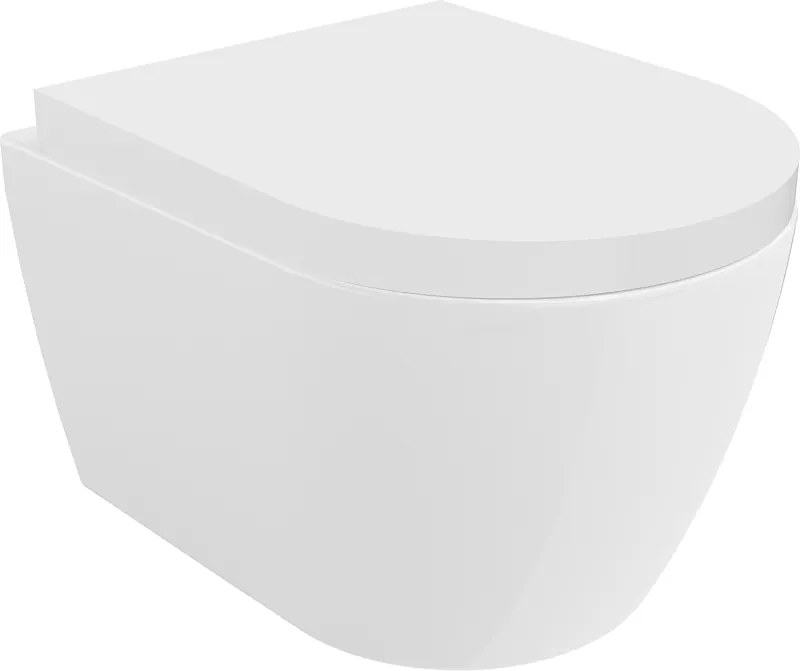 Mexen Carmen wc-pot zonder rand met langzaam sluitende harde zitting, duroplast, wit glanzend - 30880200