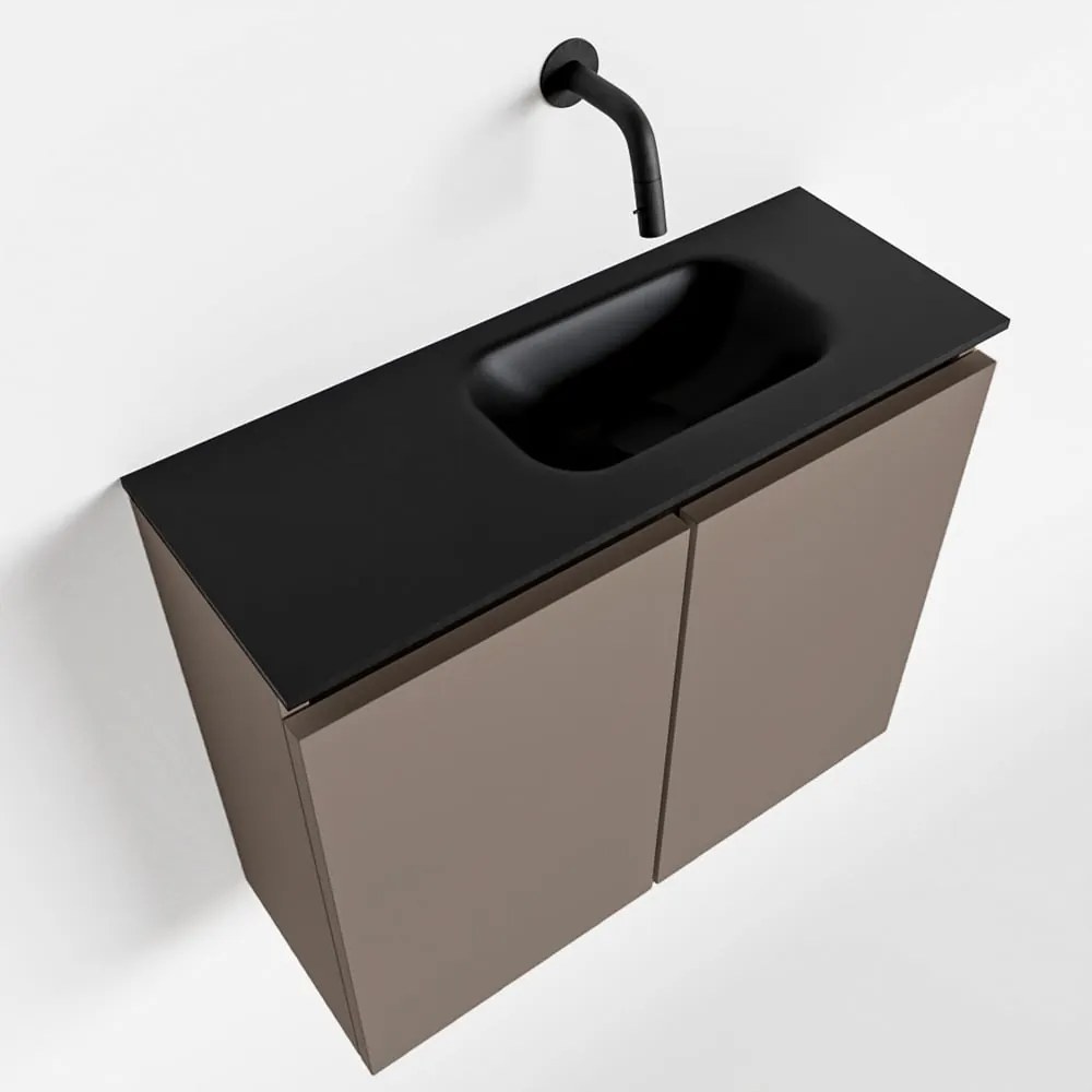 Mondiaz Ture 60cm toiletmeubel smoke met wastafel urban rechts geen kraangat