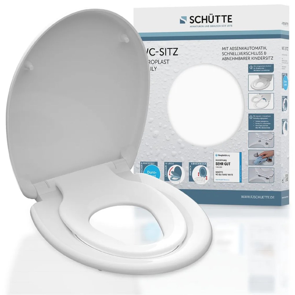 Schutte Isabeau dubbele toiletzitting met softclose en quick release wit glans